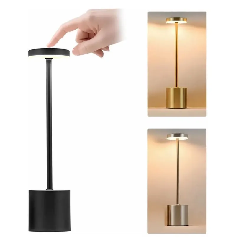 Luminaria Led 3 Cores Sem Fio | Abajur De Mesa Recarregável
