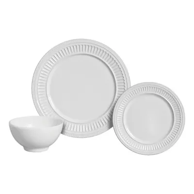 Kit Aparelho De Jantar Poppy 12 Peças Branco Scalla Cerâmica Branco