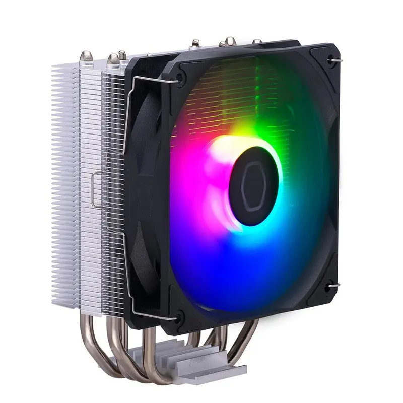 Cooler Master Hyper 212 Spectrum V3 ARGB CPU Air Cooler, ventoinha PWM de 120 mm, 4 tubos de calor, cobre niquelado prateado, 152 mm de altura, AMD Ryzen AM5