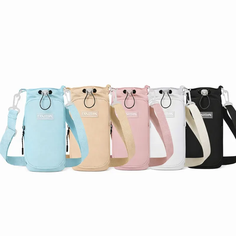 Bolsa Transversal Feminina com Cordão Seis Cores Disponíveis Material em Nylon, Tamanho