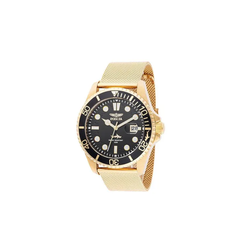 INVICTA Mostrador masculino Pro Diver 43 mm de aço inoxidável dourado e quartzo PC32