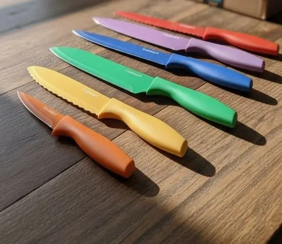 Jogo de facas coloridas inox para cozinha 7 peças - 7914255 Palisad
