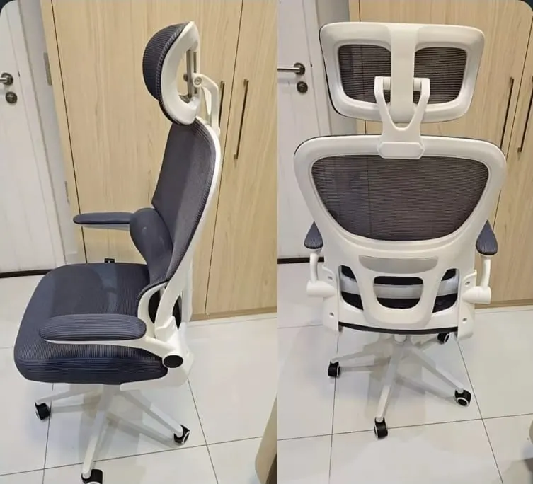 Kit com 2 Cadeiras Ergonômica Presidente Com Apoio Lombar Ajustável E Encosto Em Malha Respirável