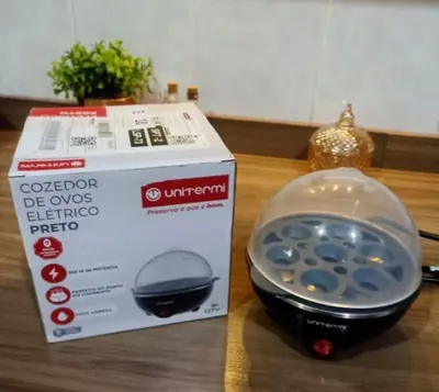 Cozedor de Ovos Eletrico 7 Ovos Voltagem 110V ou 220V Ovo Mole Medio Duro Desliga Sozinho Unitermi