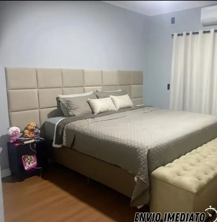 Kit Cabeceira Estofada Completa Adesiva em Modulos 40x30 para Cama de Solteiro Casal Queen King Box