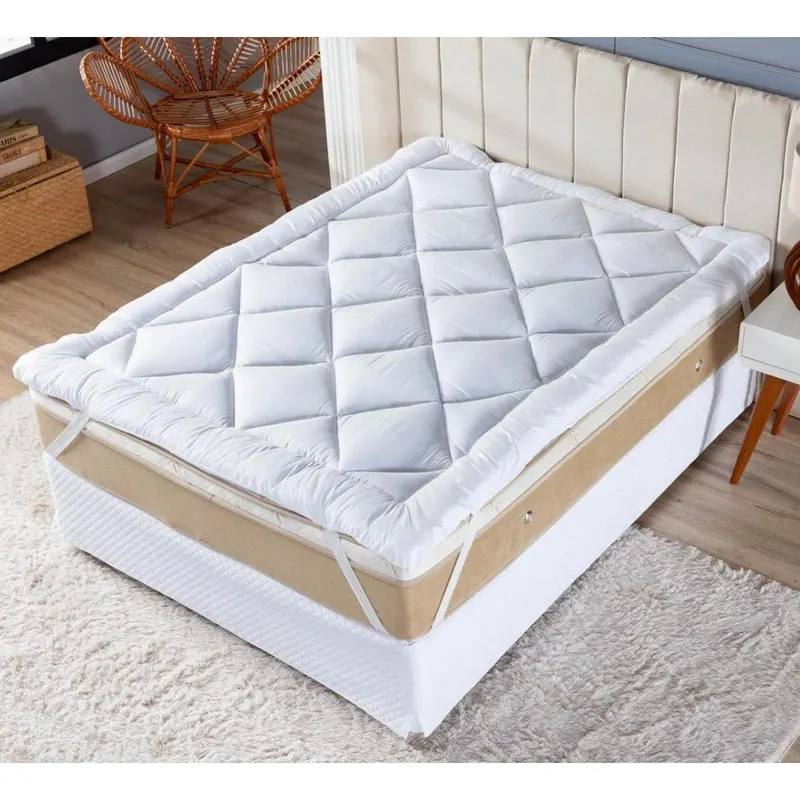 Pillow Top 400 Fios Toque de Plumas Casa Dona (Queen)