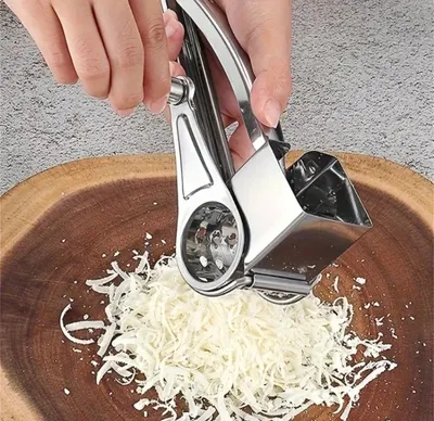 Ralador De Queijo Em Aço Inox Profissional Triturador Manual Super Prático