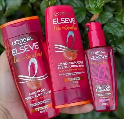 Shampoo e Condicionador L'Oréal Elseve, Kit com 2 Unidades | Efeito liso por 1 semana, blindagem contra umidade e controle de frizz por 72h