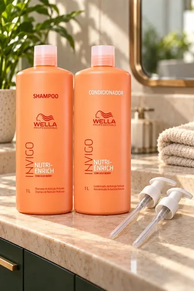 Kit Wella Professionals Invigo Nutri-Enrich Shampoo Condicionador e Válvula (4 produtos)