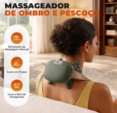 Massegeador de Pescoço 8 Pontos Aquecimento Relaxamento Tensão Ombro Mãos Massagem Alívio