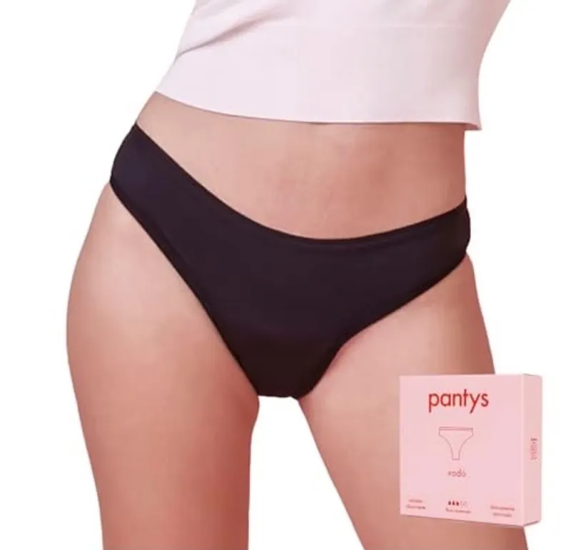 Calcinha Absorvente Menstrual Pantys Xodó, Fluxo Moderado, Feminino, Preta, M, 1 Unidade