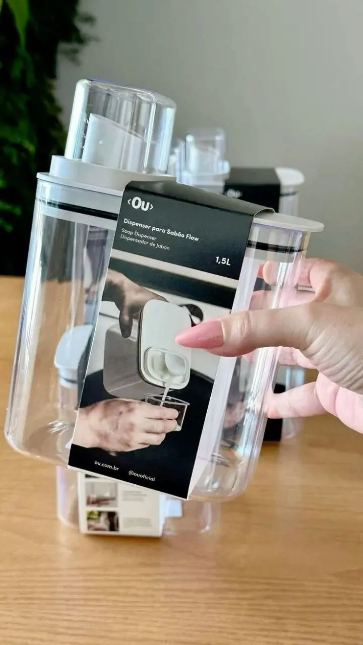 Dispenser Sabao Liquido 2,3 Litros Controle Dosagem Sistema Anti Vazamento Vedação Eficiente