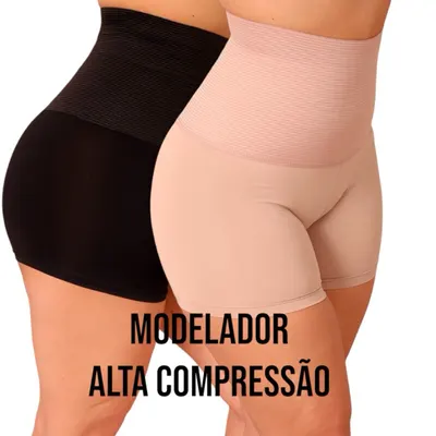 Bermuda Modeladora Anágua Cinta Short Feminino Modelador Alta Compressão Reduz Medidas
