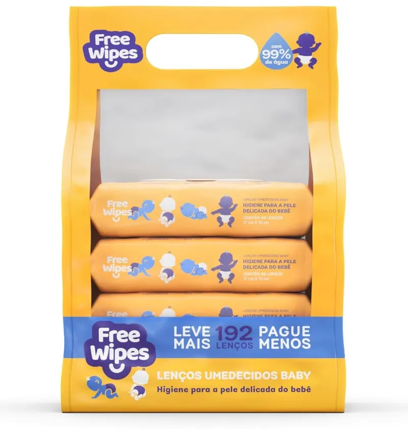 Free Wipes Baby Pack Com 4 Unidades
