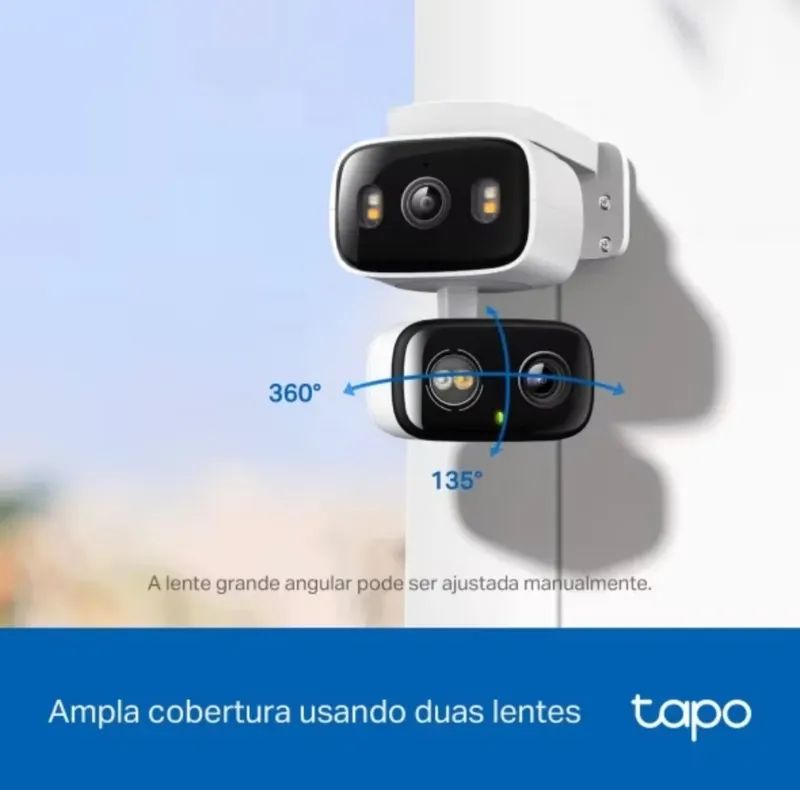 TP-Link Tapo C246D Câmera Wi-Fi Externa 2K 3MP Pan/Tilt, Visão Colorida, IP65