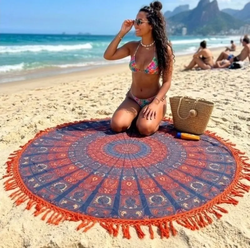 cangas redonda indiana bordada mandala
