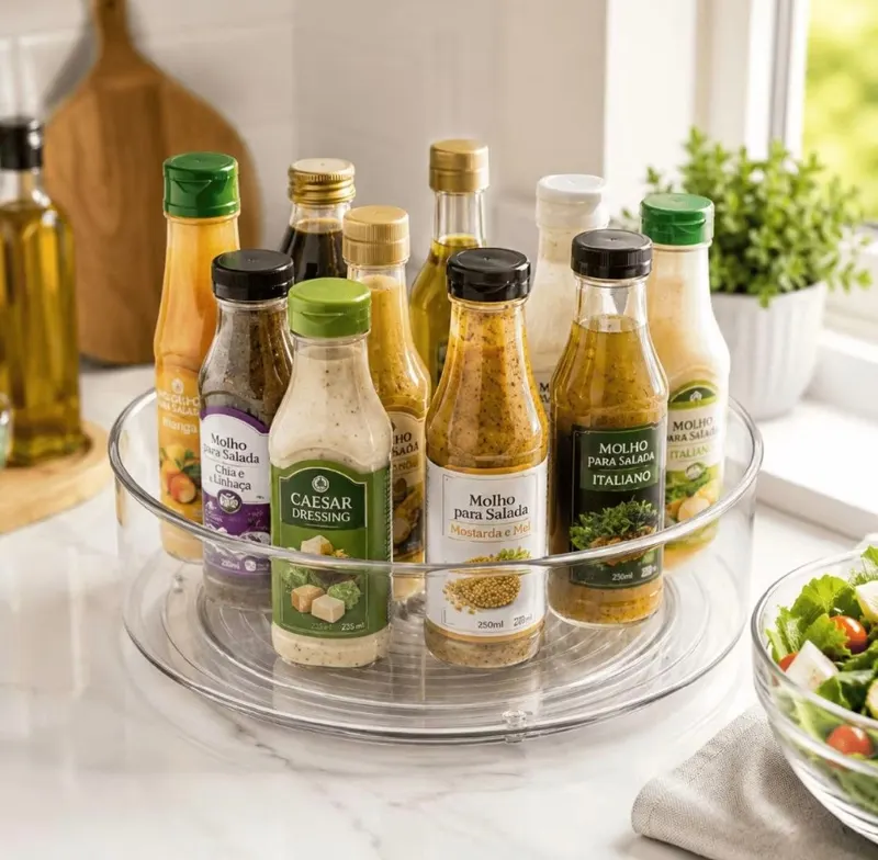 Organizador Giratório 360 Multiuso Para Cozinha Molhos Cosméticos