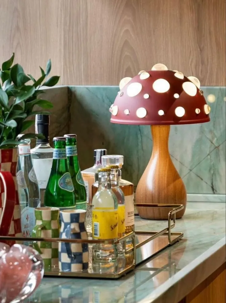 Luminária Cogumelo Decorativa 3 Modos De Luz Recarregável Para Quarto Sala Decoração De Casa
