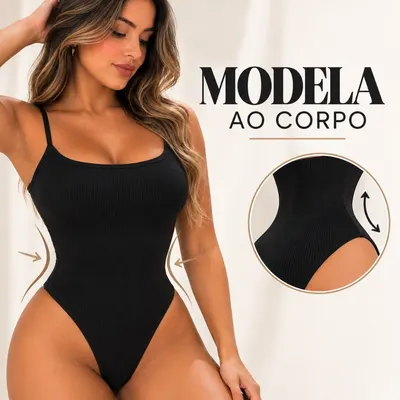 Body Canelado Alcinha Feminino Decote Quadrado Ribana Canelado com Forro
