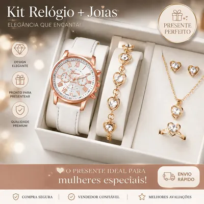 Conjunto de relógio e joias, Kit's podem conter colar, pulseira, brincos e anel(NÃO