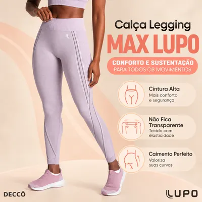 Calça Leg Legging Max Lupo Sport Tecnologia Sem Costura Seamless Dry para Treino de Alto Rendimento