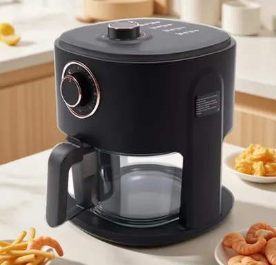 OKICASA Fritadeira de ar de vidro espesso transparente panorâmico de 360° Air fryer inteligente 127V FRI6261