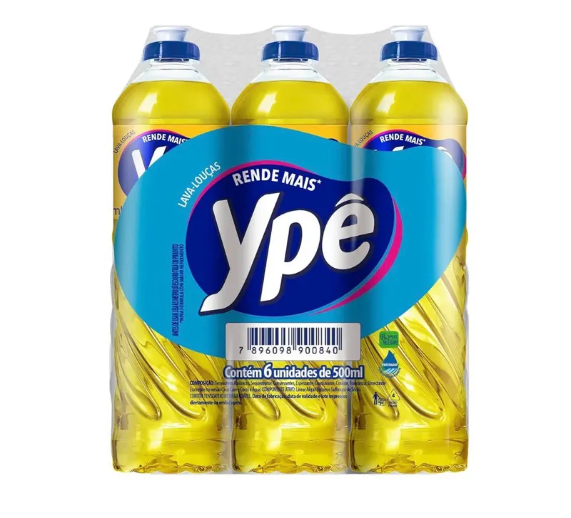 6 UNIDADESSSS Detergente Neutro Ypê, 500ml, Pack com 6 Unidades
