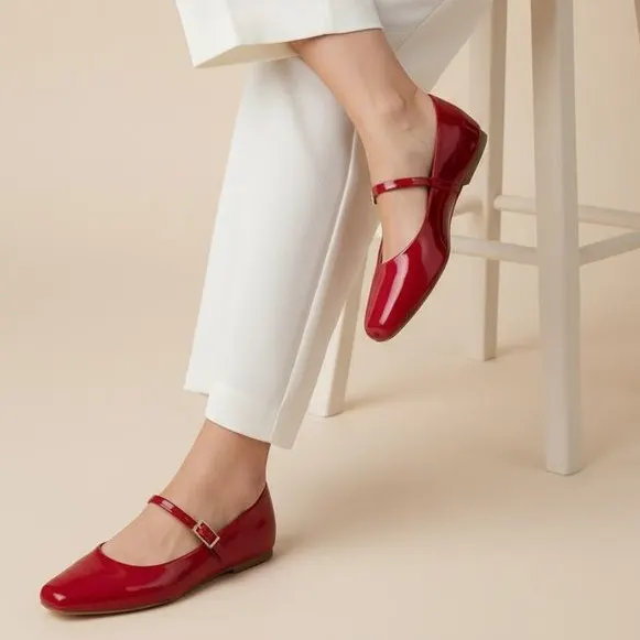 Sapatilha Feminina Mary Jane Confortável Luxo Elegante Sapato Feminino Boneca Bico