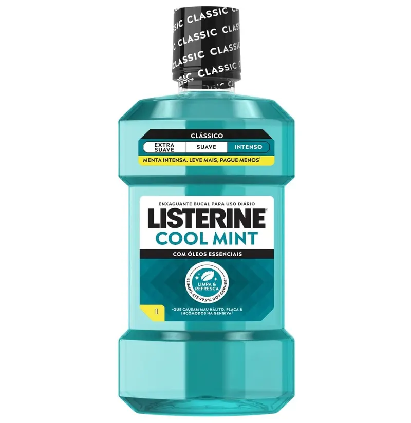 Enxaguante Bucal Cool Mint Listerine, Menta, 1L