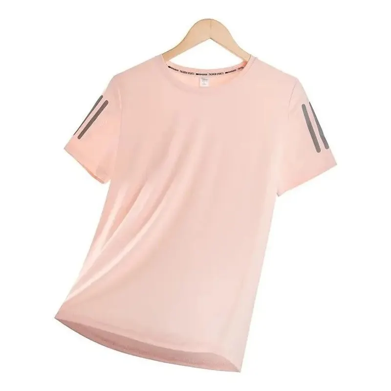 Camiseta Básica Exercícios De Verão Feminina Seda Gelada