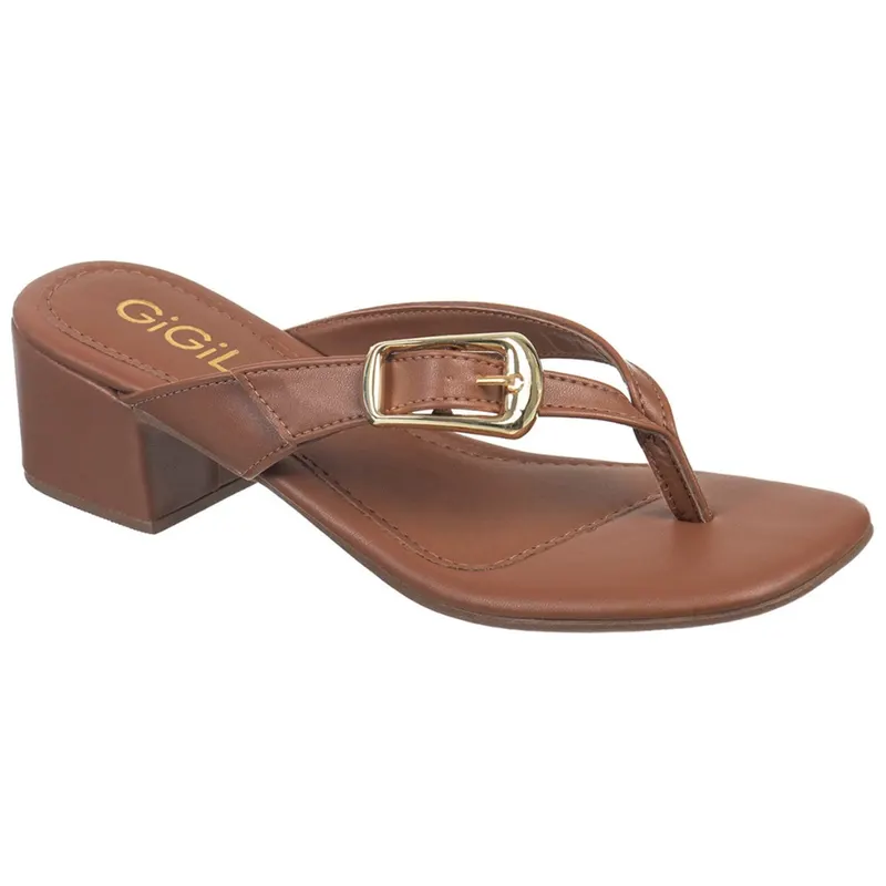 Sandalia Tamanco Feminino Mule De Dedo Enfeite Fivela Metal Salto Bloco Baixo Casual