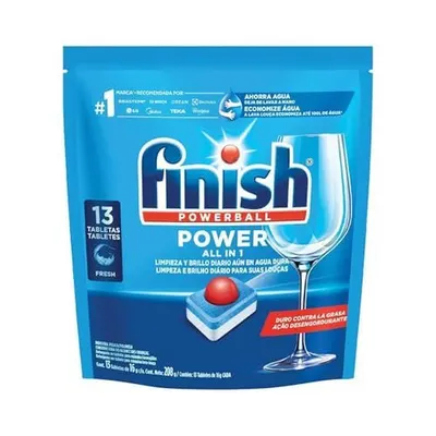 Finish Powerball Detergente para Lava Louças em Tabletes e Secante, 13 Tabletes