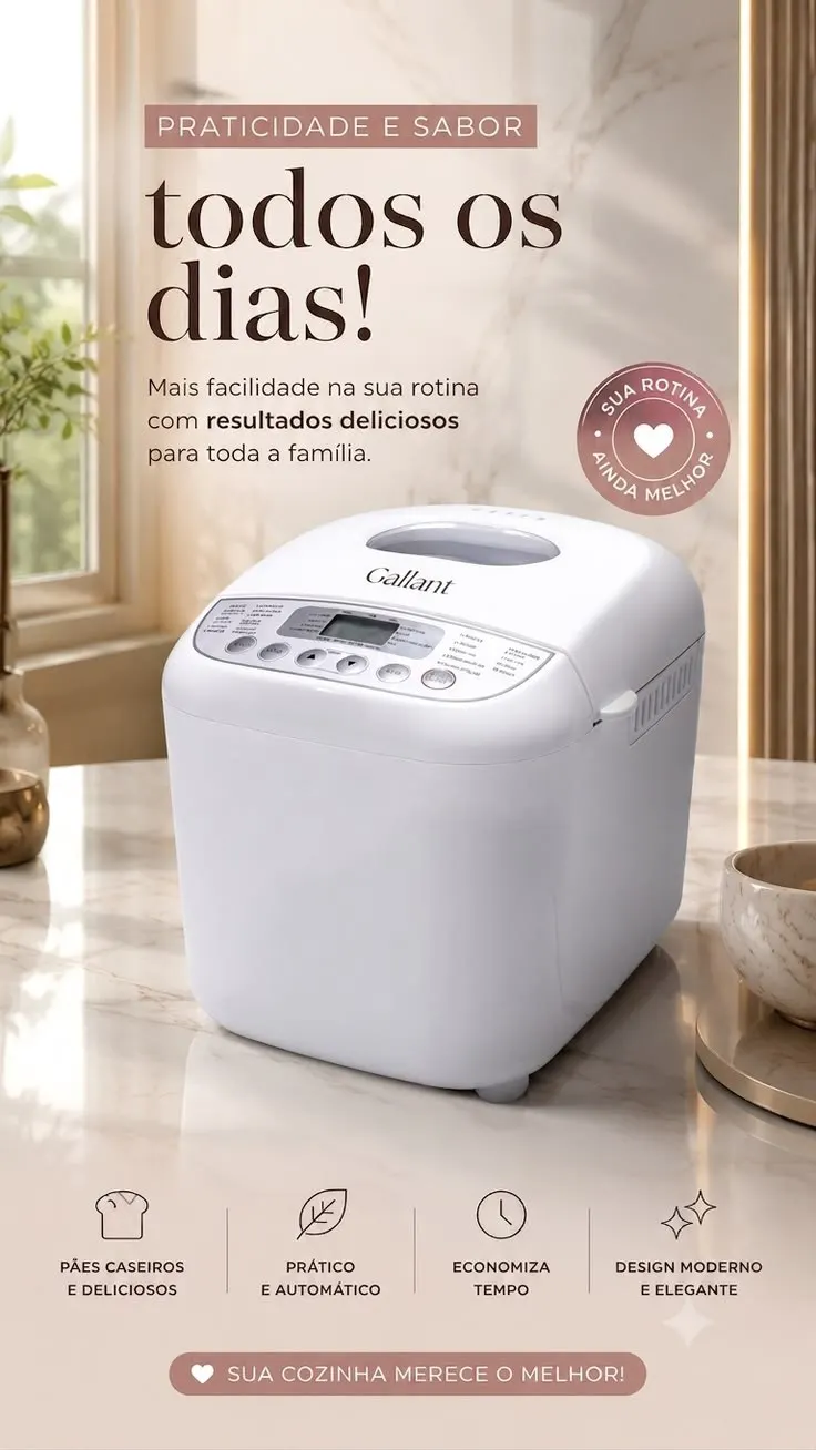 Panificadora 19 Programas Gallant 600w 127v Branca (GPA1E19A127BR)