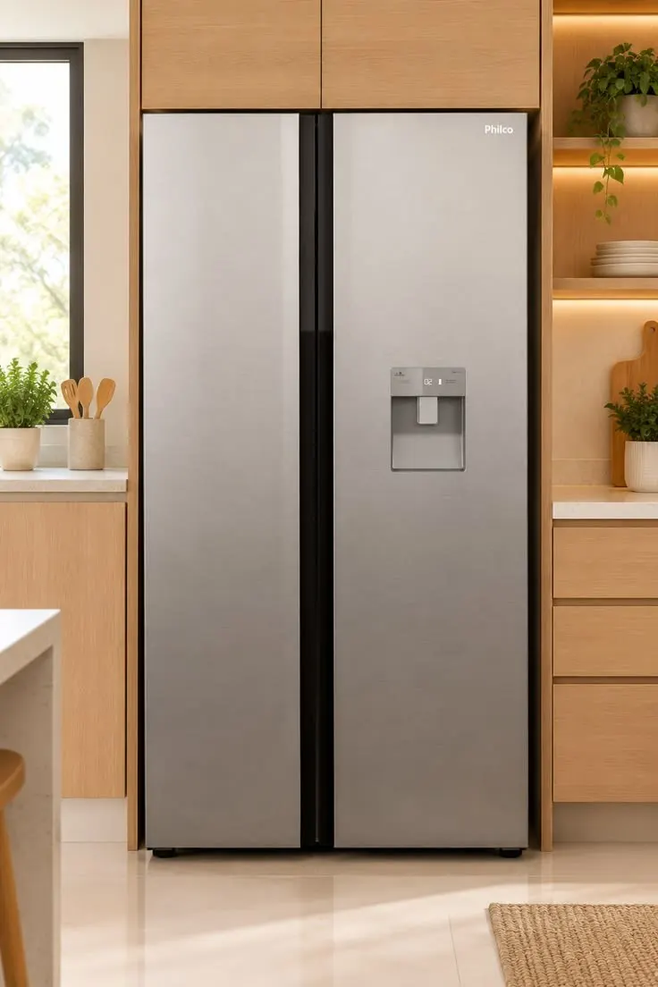 Refrigerador Side By Side Philco 486L Inox Eco Inverter PRF504ID