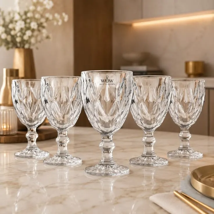 Jogo De Taças De Vidro Diamond Cristal 330 ml 6 Peças
