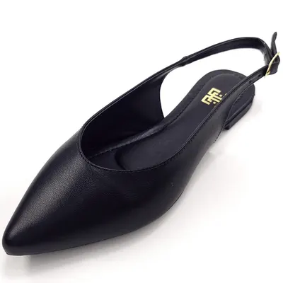 Sapatilha Rasteira Sandalia Bico Fino Slingback Feminina Sapato Dia a Dia Social