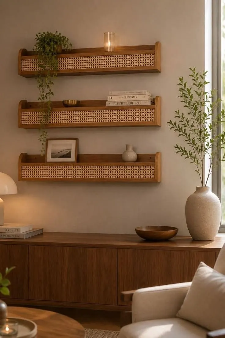 Prateleira palhinha decorativa para livros e multiuso