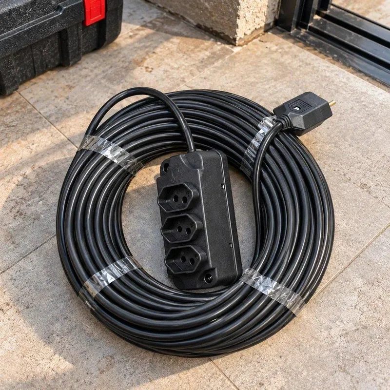 Extensão Elétrica 30 Metros Reforçada 3 Tomadas 10a 20a Bivolt