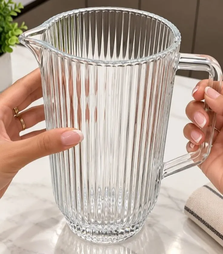 Jarra De Vidro Graffiato Canelada 1,2L P/ Suco Água Bebidas
