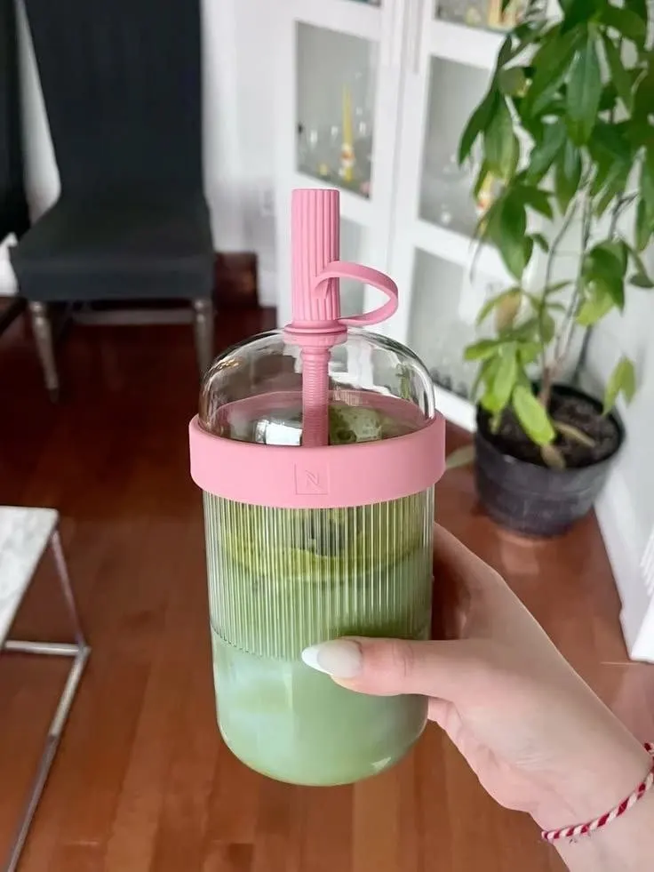 Novo Copo De Palha Tritan De 540ml , Chá/Café Com Leite , Multicolorido , Portátil E Design Criativo
