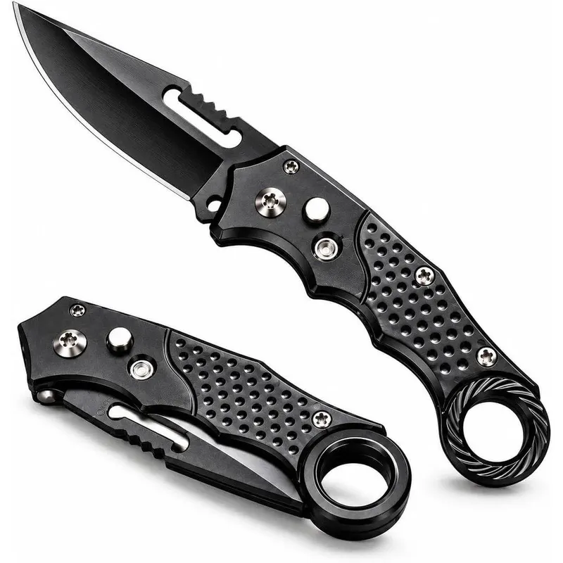 Canivete Tático 16cm Compacto em Aço Inoxidável Dobrável com Trava de Segurança Cabo Antiderrapante para Camping Trilha Pesca e Uso Diário
