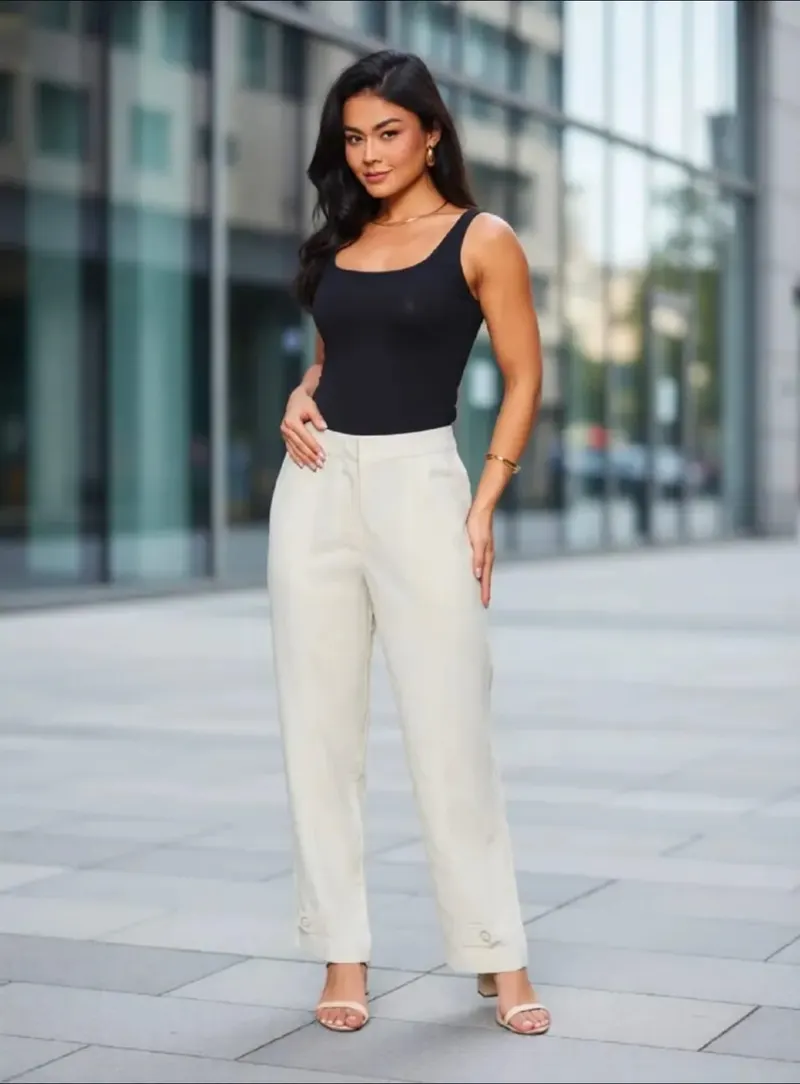 Calça Feminino Hering Alfaiataria Em Linho
