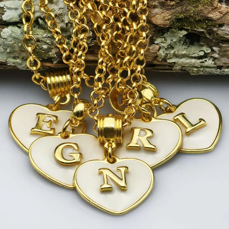 Colar moda Cordão Corrente Feminino Com Pingente Letra Do Nome do "A"até"Z" Banhado a