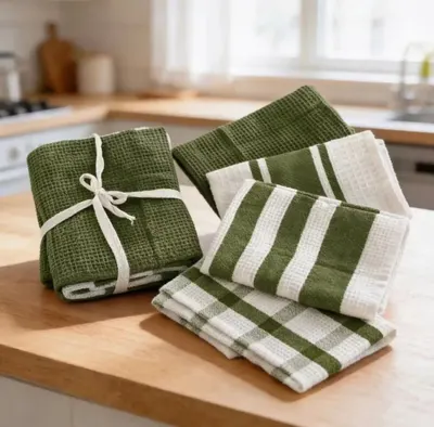 Kit 4 Panos De Prato Copa Algodão 60x40cm- Verde