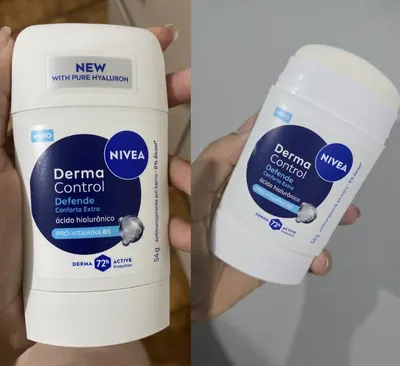 NIVEA Desodorante Antitranspirante Stick Derma Control Defende 54g, Proteção 72h, Previne Irritações, Ácido Hialurônico, Conforto Extra
