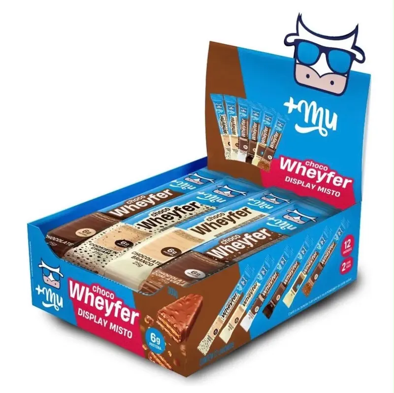 Whey protein +Mu Chocowheyfer em barra de cereais sabor Mix x 300g 12 un