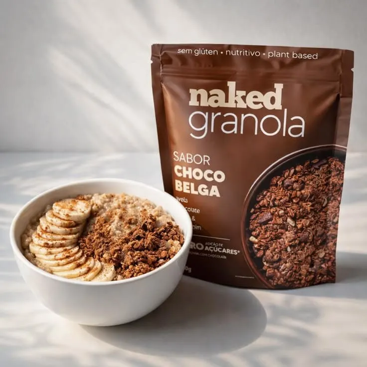 Naked Granola Keto Low Carb 250g Sabor Chocolate Belga