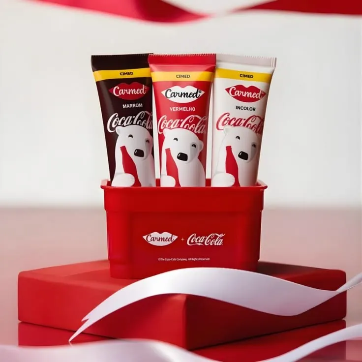 Kit Carmed Coca-Cola 3 Hidratantes Labiais 10g + Engradado