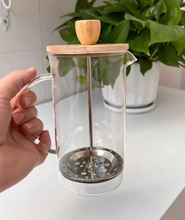 Cafeteira Prensa Francesa Mimo Style Vidro Borossilicato 350ml 600ml - Bambu, Inox ou Preta Gourmet