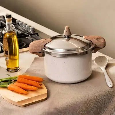 Panela de Pressão Brinox 5,4L Pressure Ceramic Life Indução Cor Vanilla
